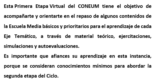 Primera Etapa Virtual del CONEUM