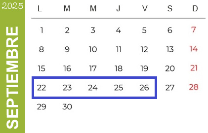 ACTIVIDADES SEMANA DEL 22 AL 26 DE SEPTIEMBRE DE 2025