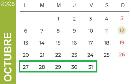 ACTIVIDADES DEL 27 AL 31 DE OCTUBRE DE 2025
